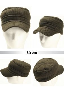   Style Winter Fashion Knit Hat Army Ball Cap Green Beanie Visor