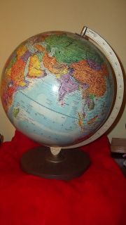 Vintage Mid Century Decor Replogle Raised Stereo Relief 12 Earth Globe 