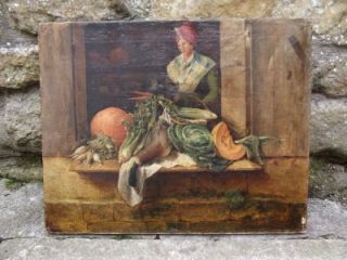 early 1800 s french realist oil painting by e capron