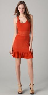 2012NWT$345 Catherine Malandrino Pointelle Knit Tank Dress Ruffle Hem 