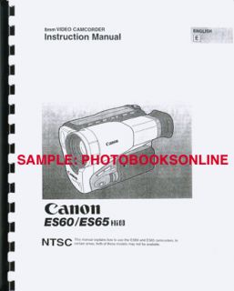 canon es60 es65 8mm camcorder instruction manual reprint english 69 