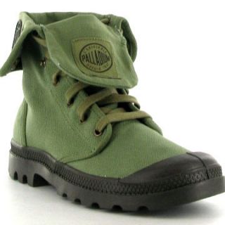 Palladium Boots Baggy Canvas Mens Canvas Boot Army Green Sizes UK 7 12 