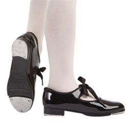 Capezio Black Patent Jr Tyette Tap Shoe Size 5 5 N M