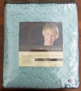 NIP $189 Candice Olson Ventura Cloud Nine Aqua King Coverlet Duvet 
