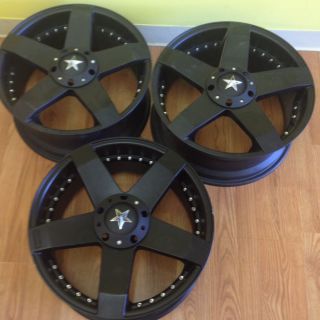   inch KMC Rockstar Car Wheels Matte Black Rims 5x4 5 120 Et 42