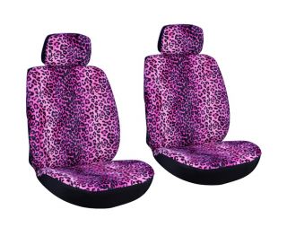   Leopard Animal Print Purple Low Back Bucket Car Seat Covers Set