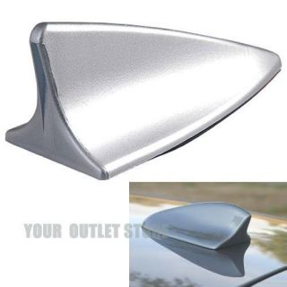 New Universal Car Silver Shark Fin Roof Top Mount Aerial Base Mast 