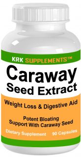 Bottle Caraway Seed Extract 400mg 90 Caps Bloating Digestive KRK 