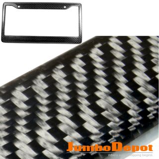 REAL 100 CARBON FIBER LICENSE PLATE FRAME PLATE TAG TWILL REAR TRUNK 