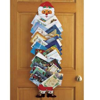 SANTA CLAUS CHRISTMAS CARD HOLDER / ORGANIZER great for door/wall ~NEW 