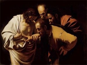 Caravaggio Doubting Thomas Christ Repro Oil Painting Christian Art 