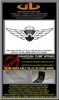 Canadian Airborne Wings Airbrush Stencil Template Motorcycle Paint New 