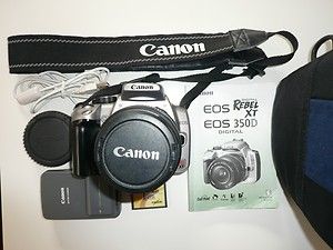 Canon EOS Digital Rebel XT 350D 8 0 MP Digital SLR Camera Silver Kit W 