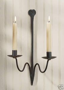 New Park Designs Natural Iron Taper Candle Sconces