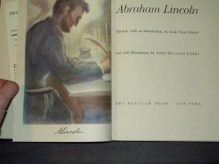 The Literary Works of Abraham Lincoln 1942 Ed HC SC
