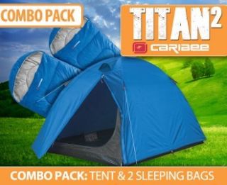 Caribee 2man Tent Sleeping Bag Combo Camping Hiking Lightweight Gear 