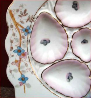 Austrian Porcelain Oyster Plate Gurthez Carlsbad 1900
