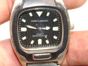 Fabio Carlucci Mens Watch Glow in The Dark Water Resistant Stainless 