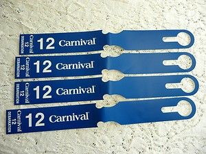 Carnival Cruise Line Luggage Tags for Disembarkation Zone 12 set of 4 