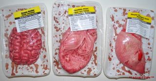 Halloween Party Props Brain Liver Heart Bloody Fake Organs Parts 