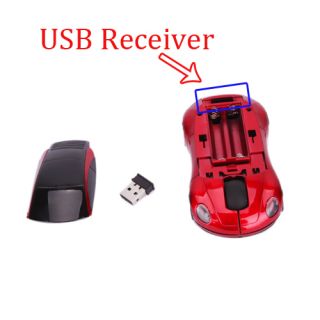 7300 2 4G Car Wireless Mouse Mic for Laptop Notebook Red Mini Receiver 