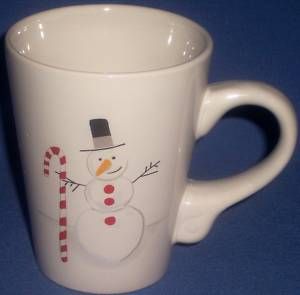    Holiday Christmas Xmas Snowman Candy Cane Coffee Mug Cup Julie Scott