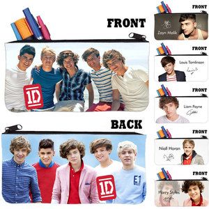 One Direction 1D Stationery 2 Sides School Photo Pencil Pen Bag Case 