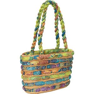Cappelli Straw Bag With Assorted Fabrics   Multi