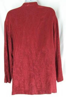 Sz 10 CAROLE LITTLE Shirt Jacket Top Blouse Red Floral Print