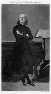 Composer Piano Hungary Franz Liszt 1894 Print RARE