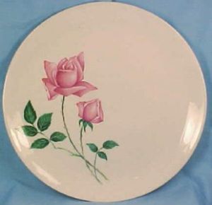 Retro Bermuda Rose Dinner Plate Canonsburg Pottery