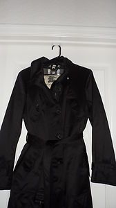 195 Burberry London Single Breasted Blk Trench Removeable Linner 10 