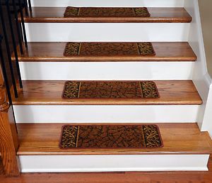 Dean Washable Non Skid Carpet Stair Treads Garden Path Terra Cotta 