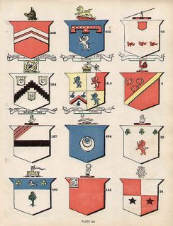 24 SURNAMES Ireland Coats of Arms 100 Year Old Antique