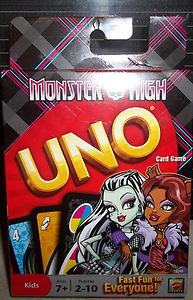 Monster High Uno Card Game Fast Fun for Everyone