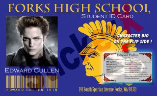 Twilight Edward Cullen Forks High Student ID Card