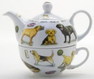 Paul Cardew Design Multiple Dog Breed Tea for One Teapot & Cup NIB