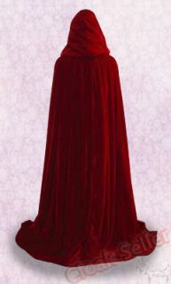 Renaissanc​e MEDIEVAL Red Cape Hooded Cloak Shawl SMLXL
