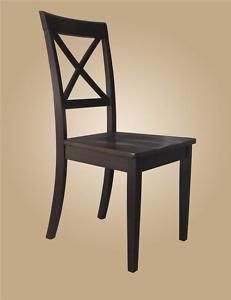   Kitchen Dining Chairs with Wood Seat in Cappucino x Back Style