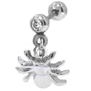 316L SS Ear Cartilage Piercing Ring Jewelry Spider 18g