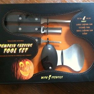 Williams Sonoma Pumpkin Carving Kit Halloween 4 Tools Fast Shipping 