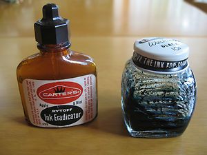 1950s Carter s Ink Bottle Square Ribbed Glass Carters Rytoff 
