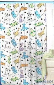 new eva furry friends shower curtain dogs cats