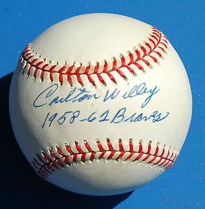 Carlton Willey Signed Rawlings National League Baseball JSA Auction 