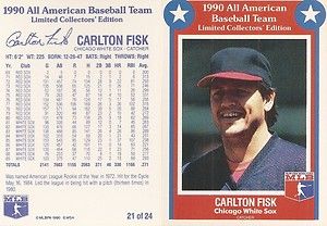 Carlton Fisk   1990 All American Baseball Team #21   White Sox