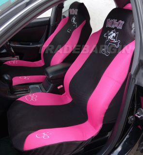 Felix The Cat Car Mesh Seat Cover Front Rear 4pcs Rose Pink Full Set 