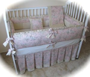 Blush Central Park Toile Baby Crib Bedding Set Girl New