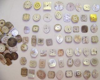 10 Small Vintage Metal Watch Faces Variety Mix Lot Steampunk Dials 