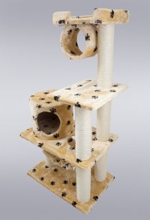 New Cat Tree 47 Level Condo Furniture Scratching Post Pet House Beige 