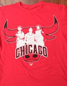 Chicago Bulls NBA Derrick Rose Carlos Boozer Luol Deng Logo Red Medium 